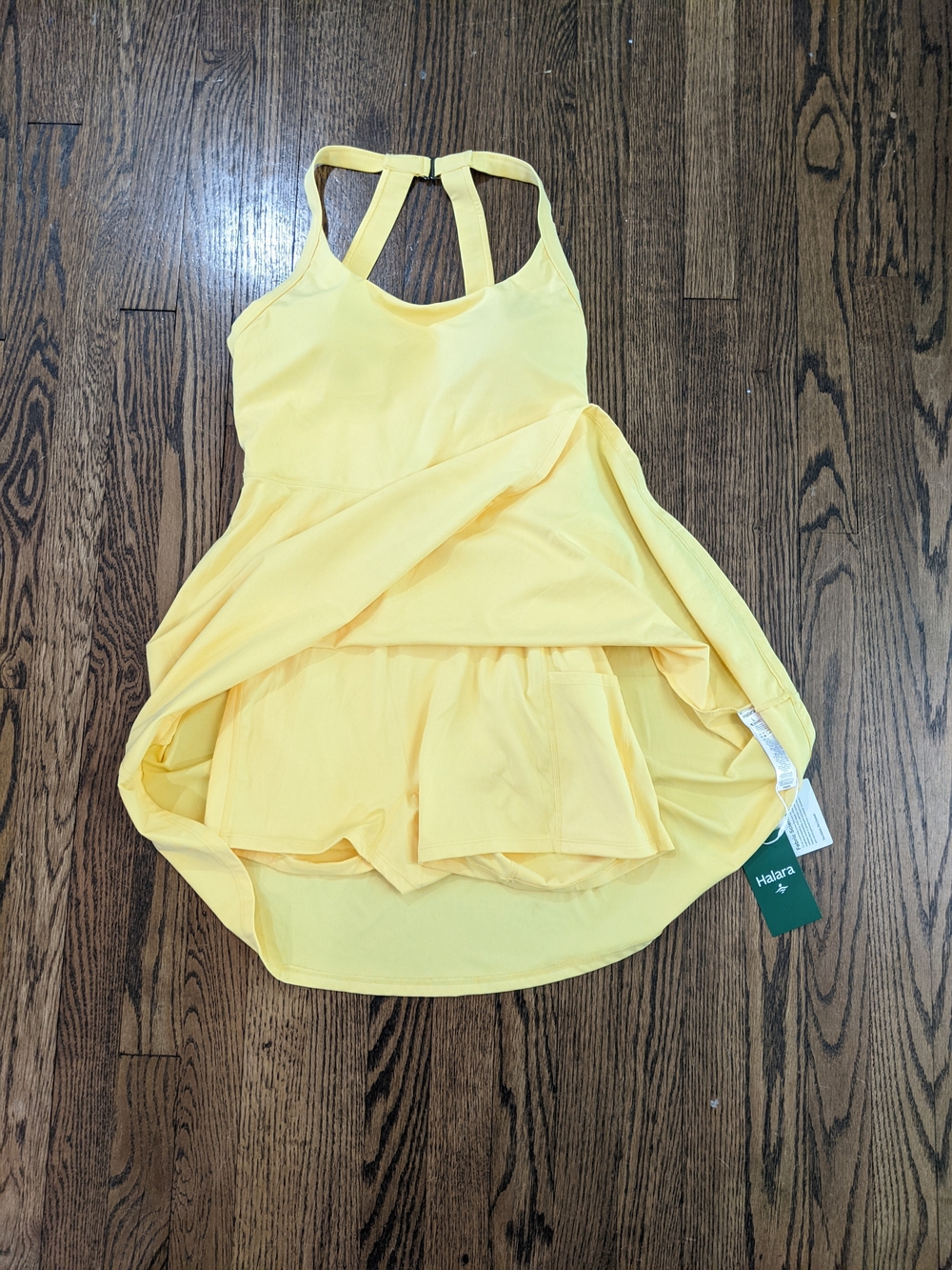 Women’s Yellow Fit-and-Flare Tank Dress - Picture 8 of 11